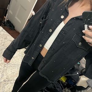 Levi’s black denim jacket with rhinestones